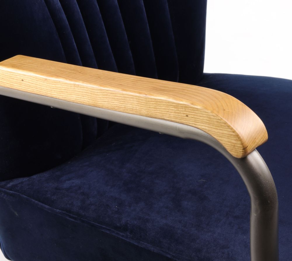 Armchairs - Loop Industrial Armchair in Ocean Blue Velvet – Design and Comfort - JP2B DECORATION