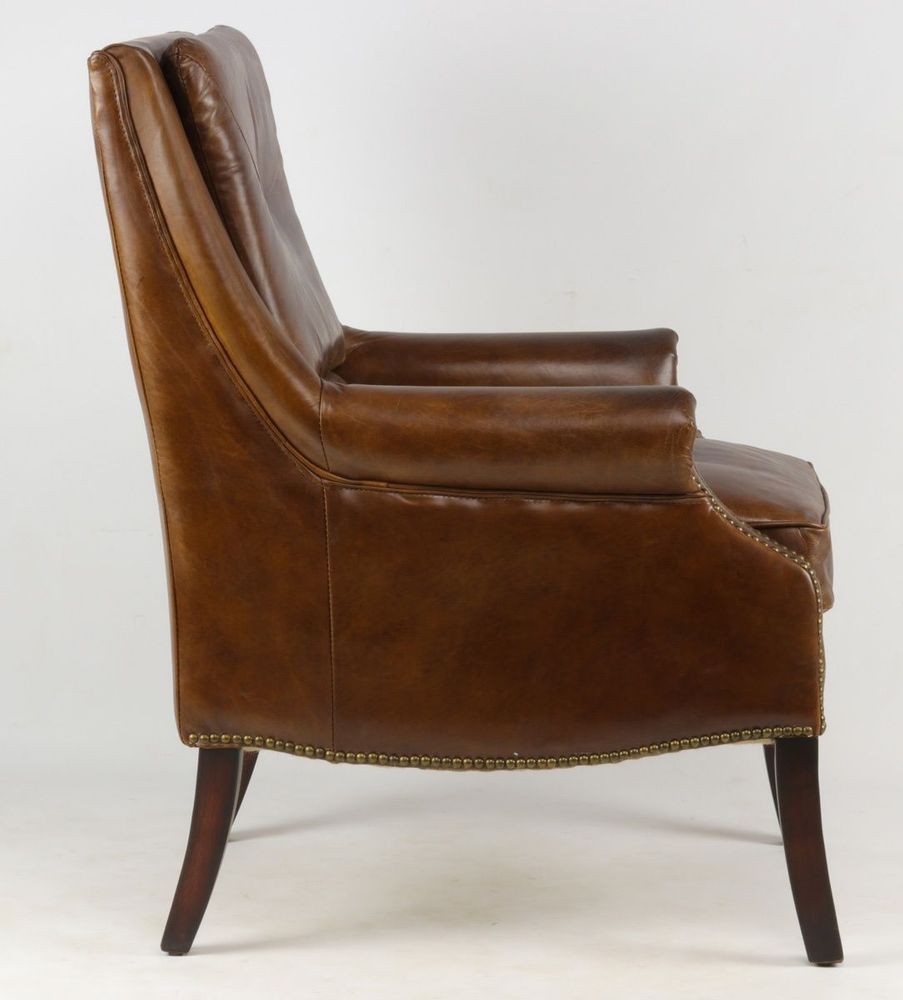 Armchairs - Chicago Leather Armchair - Vintage Cigar - JP2B DECORATION