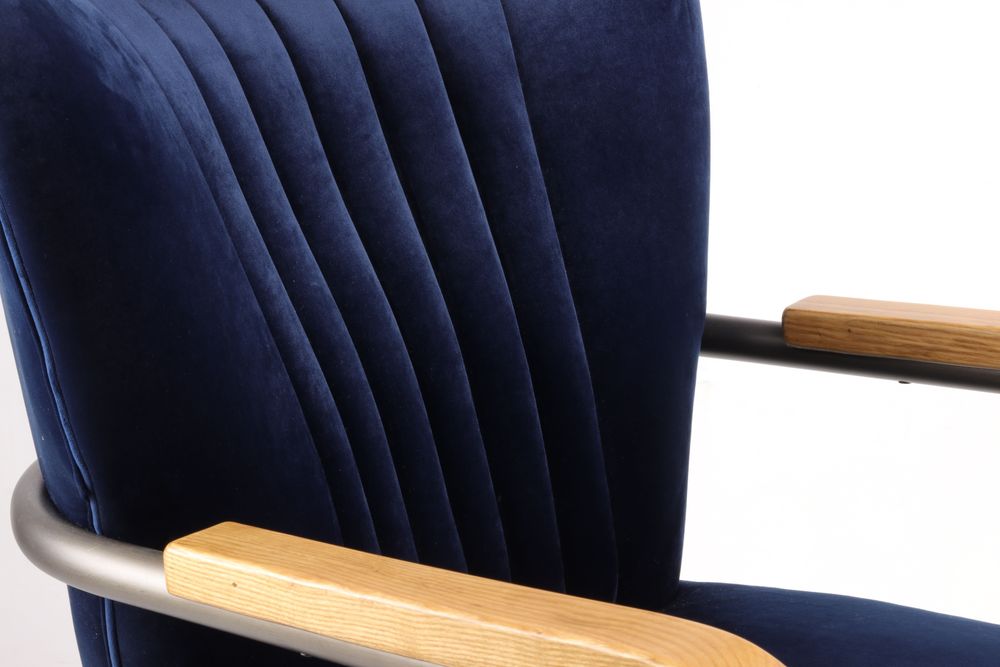 Armchairs - Loop Industrial Armchair in Ocean Blue Velvet – Design and Comfort - JP2B DECORATION