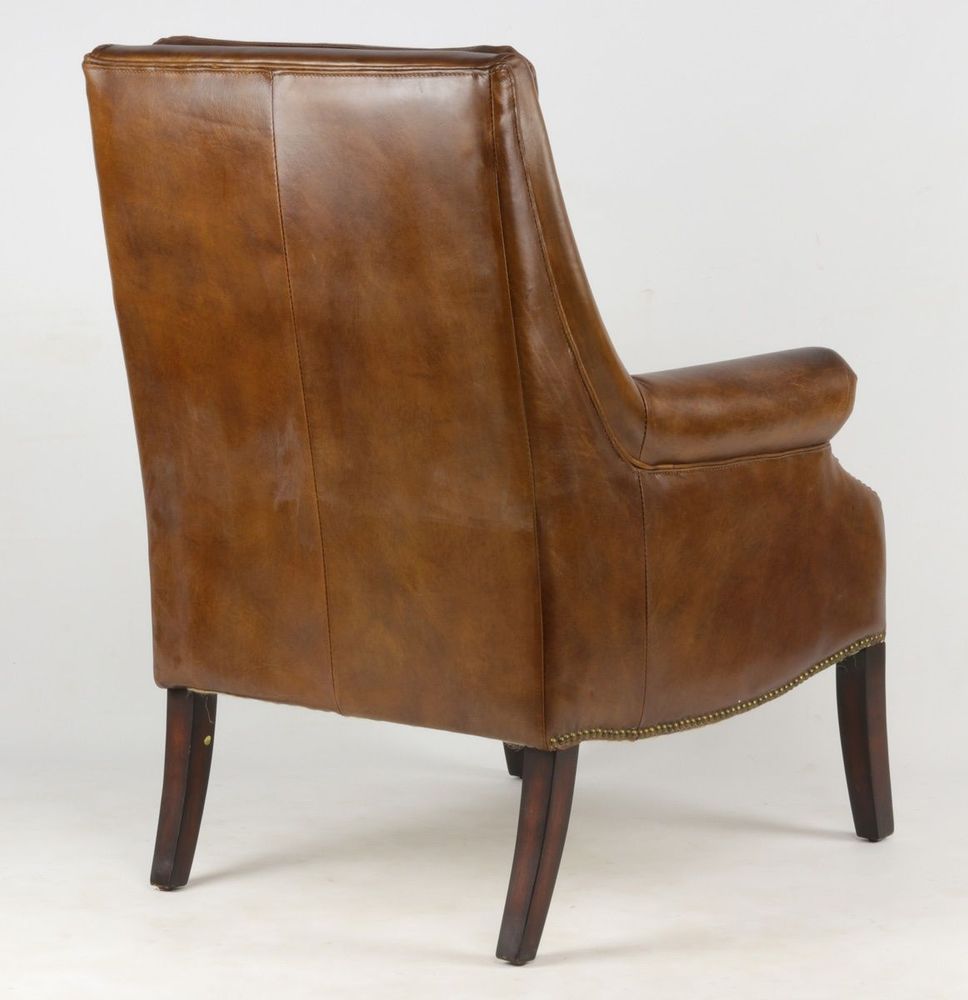 Armchairs - Chicago Leather Armchair - Vintage Cigar - JP2B DECORATION