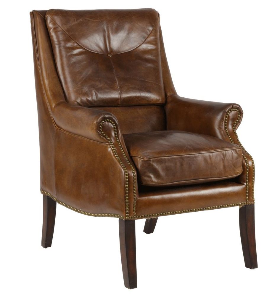 Armchairs - Chicago Leather Armchair - Vintage Cigar - JP2B DECORATION
