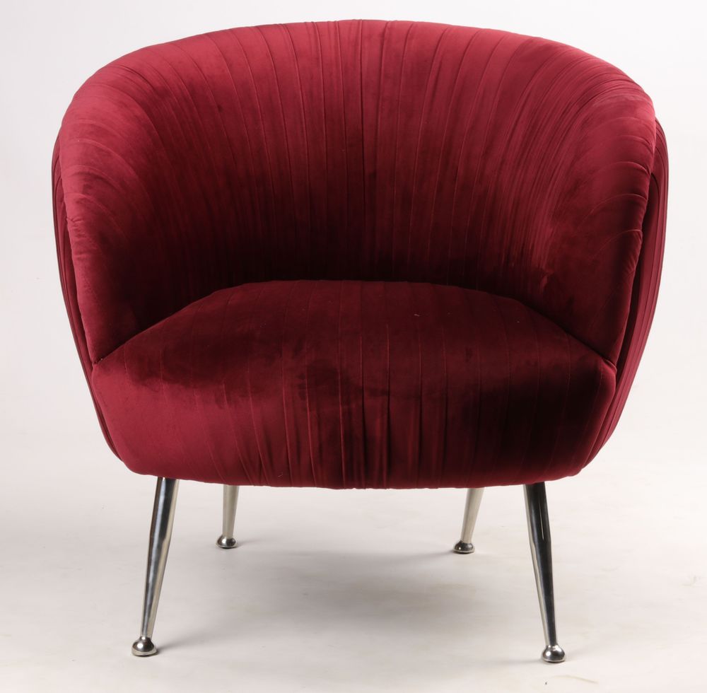 Armchairs - Palace Armchair in Red Velvet – Cozy Comfort and Elegant Design - JP2B DECORATION