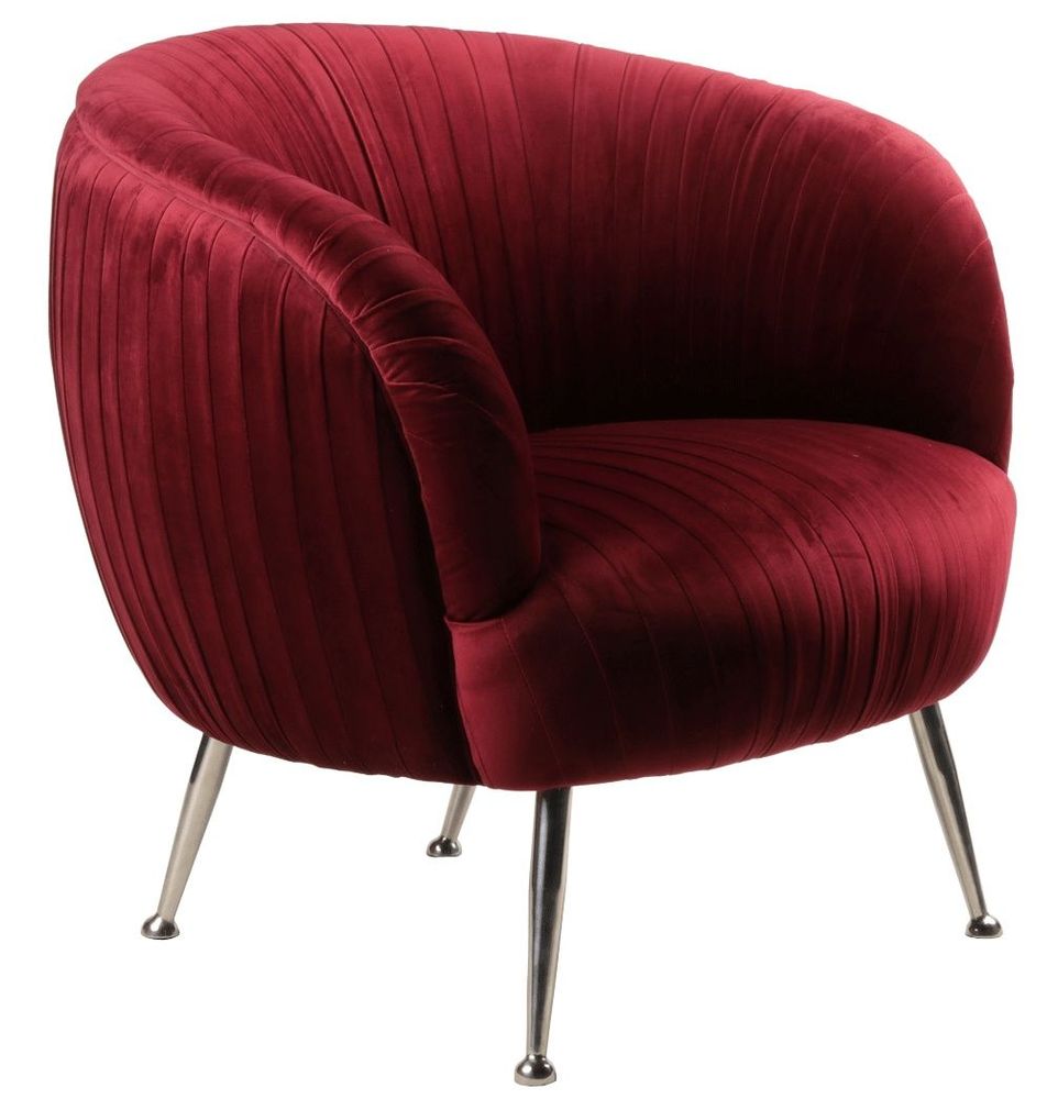 Armchairs - Palace Armchair in Red Velvet – Cozy Comfort and Elegant Design - JP2B DECORATION