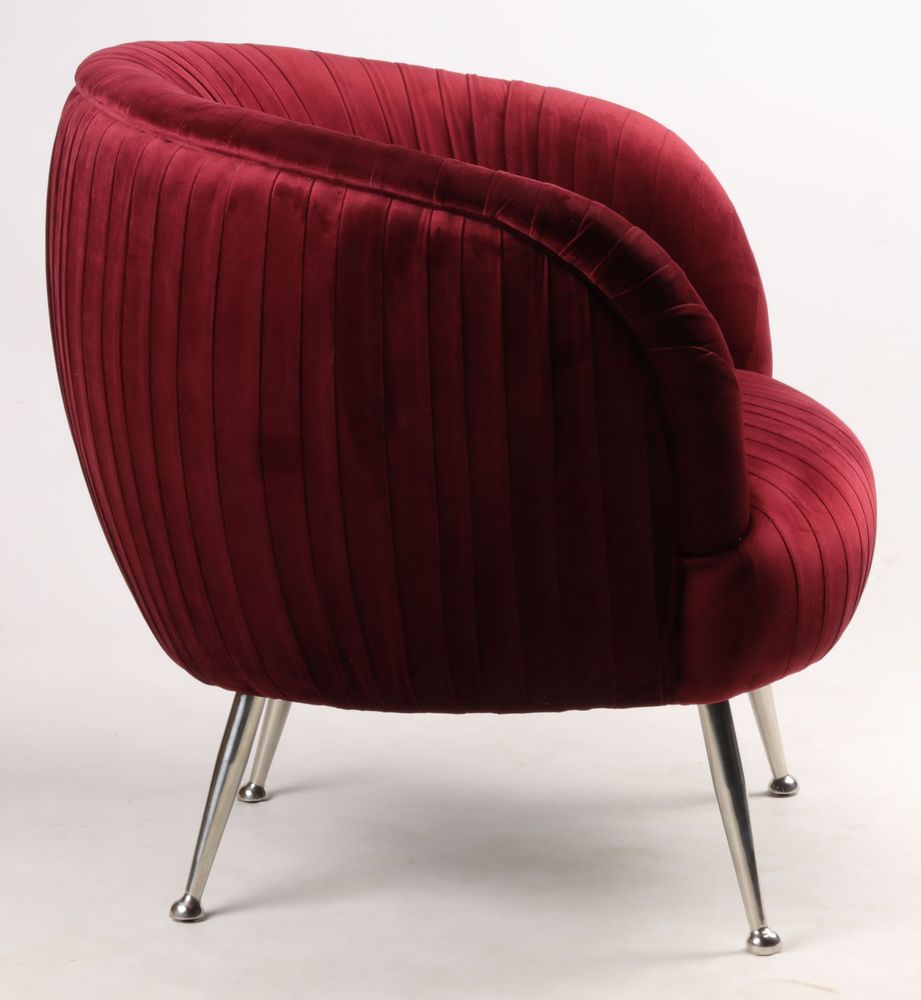Armchairs - Palace Armchair in Red Velvet – Cozy Comfort and Elegant Design - JP2B DECORATION