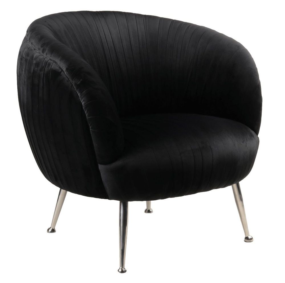 Fauteuils - Fauteuil Palace en velours noir – Élégance et confort enveloppant - JP2B DECORATION