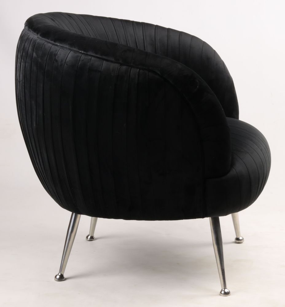 Fauteuils - Fauteuil Palace en velours noir – Élégance et confort enveloppant - JP2B DECORATION