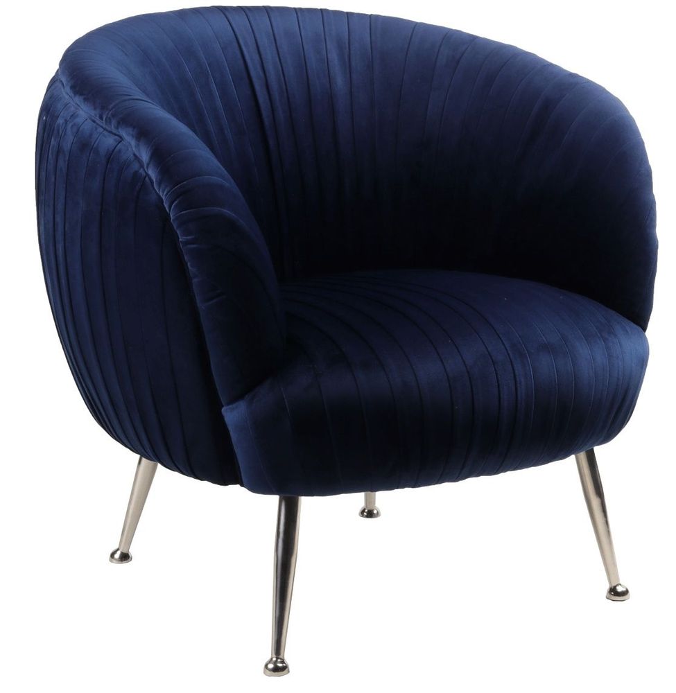 Fauteuils - Fauteuil Palace en Velours Bleu – Confort et Style - JP2B DECORATION