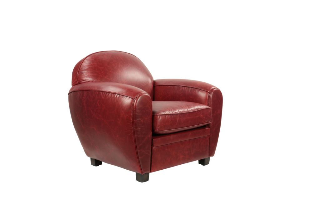 Fauteuils - Fauteuil Club Paquebot en cuir véritable, design vintage intemporel - JP2B DECORATION