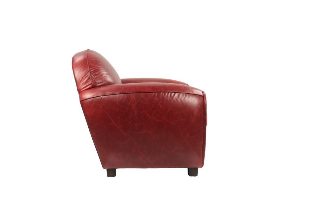Fauteuils - Fauteuil Club Paquebot en cuir véritable, design vintage intemporel - JP2B DECORATION