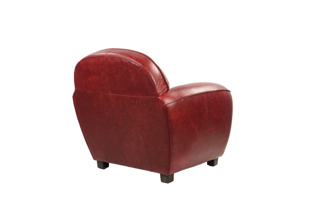 Fauteuils - Fauteuil Club Paquebot en cuir véritable, design vintage intemporel - JP2B DECORATION