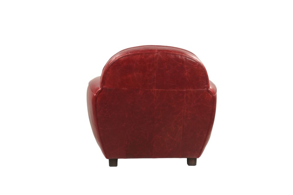 Fauteuils - Fauteuil Club Paquebot en cuir véritable, design vintage intemporel - JP2B DECORATION