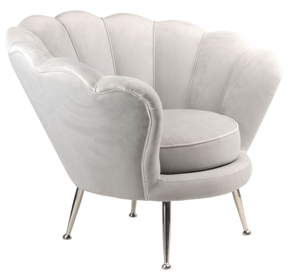 Fauteuils - Fauteuil Fleur Gris en Velours – Élégance et Confort Chic - JP2B DECORATION