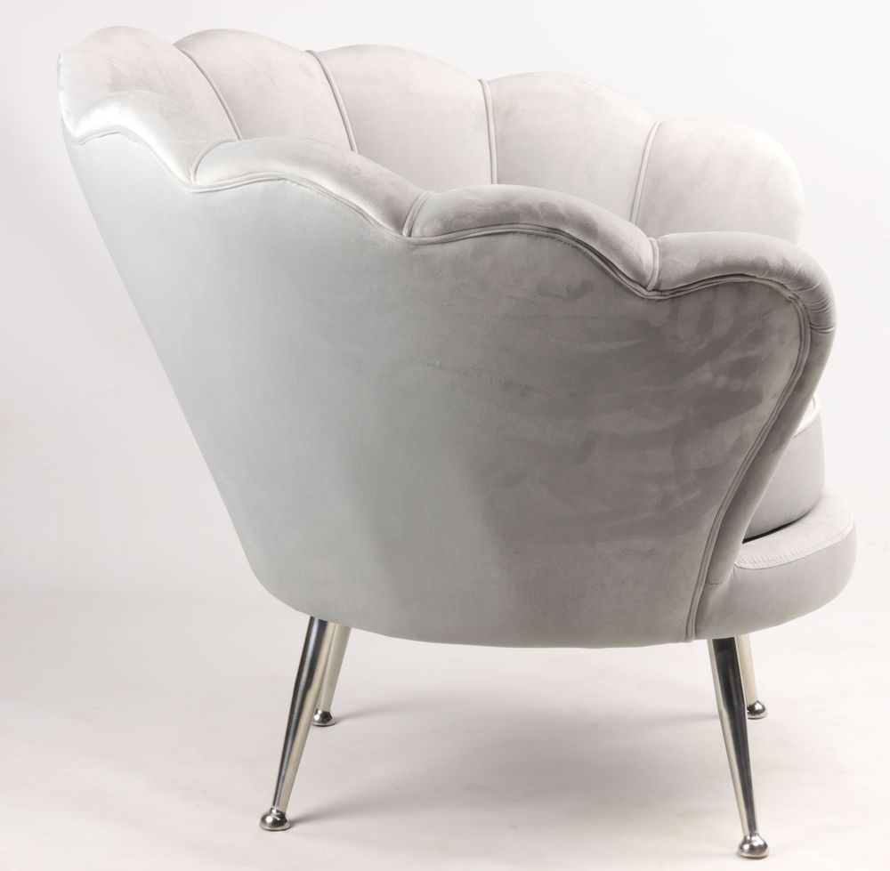 Fauteuils - Fauteuil Fleur Gris en Velours – Élégance et Confort Chic - JP2B DECORATION