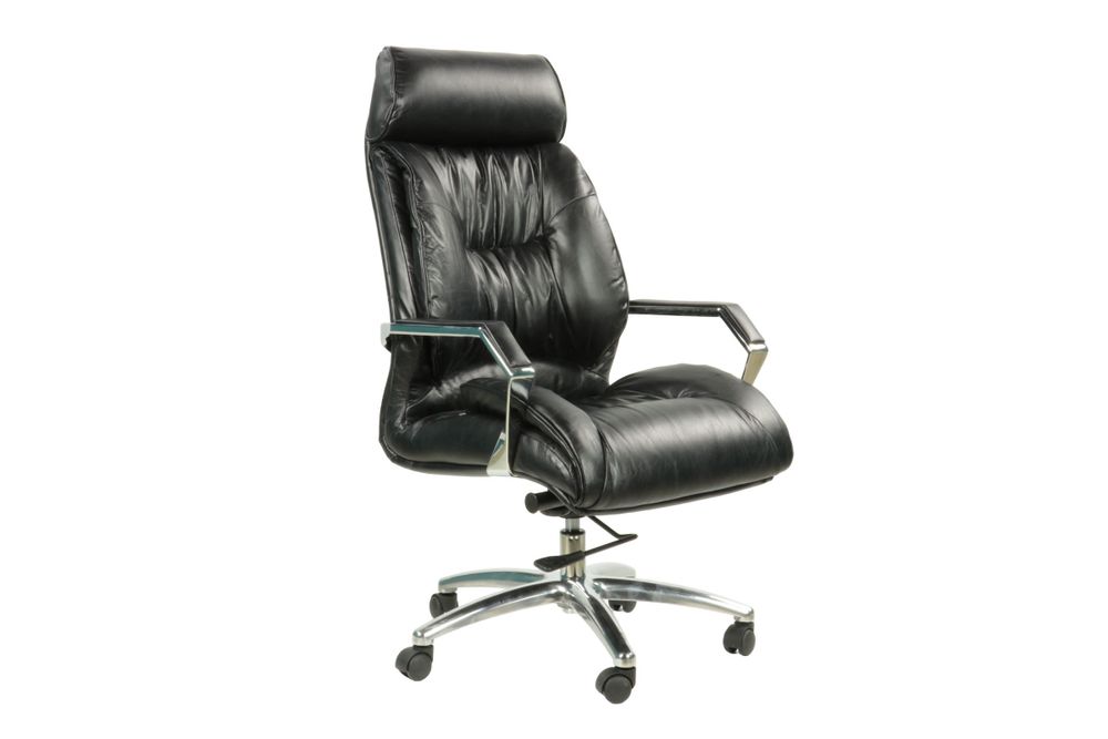 Fauteuils - Fauteuil de Direction en Cuir Noir - Réglable et Confortable - JP2B DECORATION