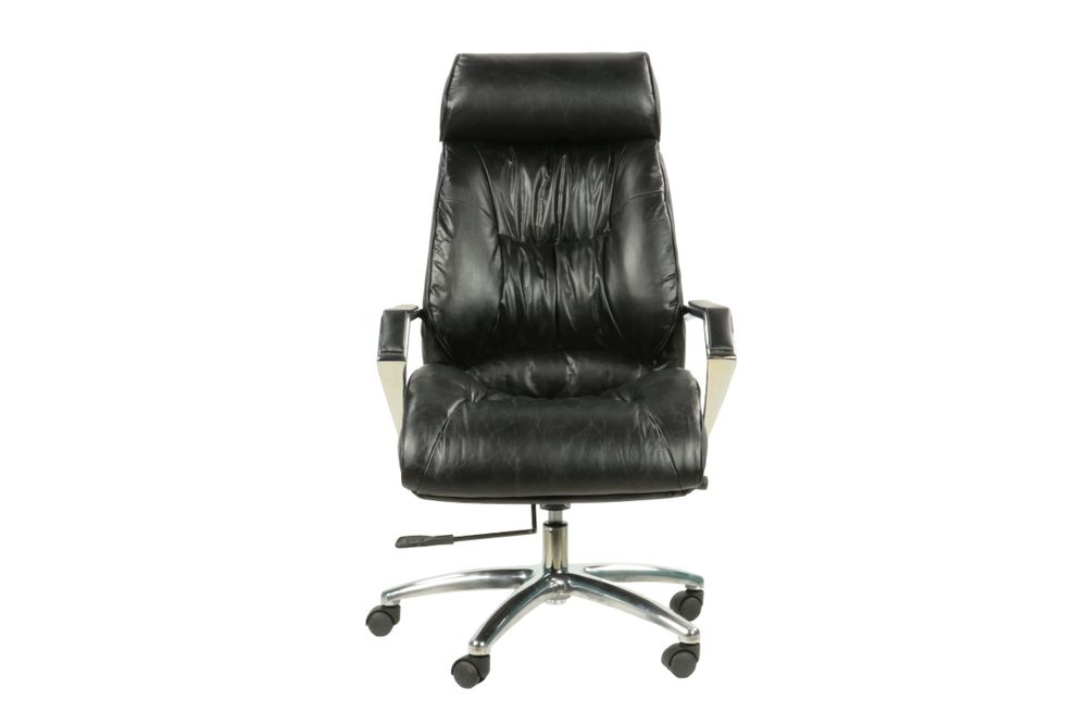 Fauteuils - Fauteuil de Direction en Cuir Noir - Réglable et Confortable - JP2B DECORATION