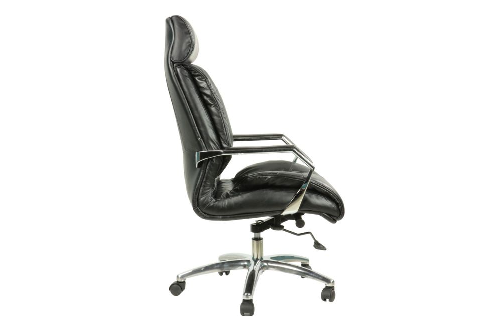 Fauteuils - Fauteuil de Direction en Cuir Noir - Réglable et Confortable - JP2B DECORATION