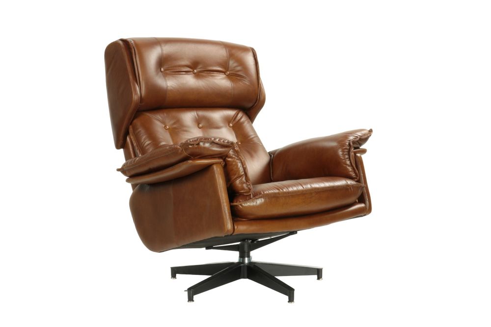 Armchairs - Sessel Armchair Havana leather, soft seating, classic design - JP2B DECORATION