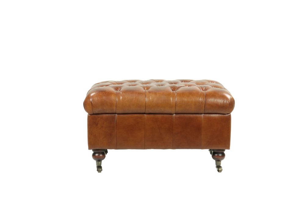 Armchairs - Ottoman Chest in Chesterfield Style, practical and elegant - JP2B DECORATION