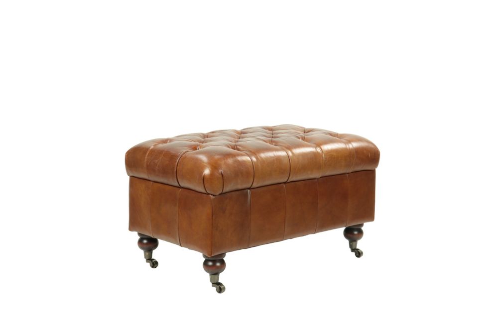 Armchairs - Ottoman Chest in Chesterfield Style, practical and elegant - JP2B DECORATION