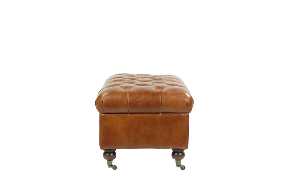 Armchairs - Ottoman Chest in Chesterfield Style, practical and elegant - JP2B DECORATION
