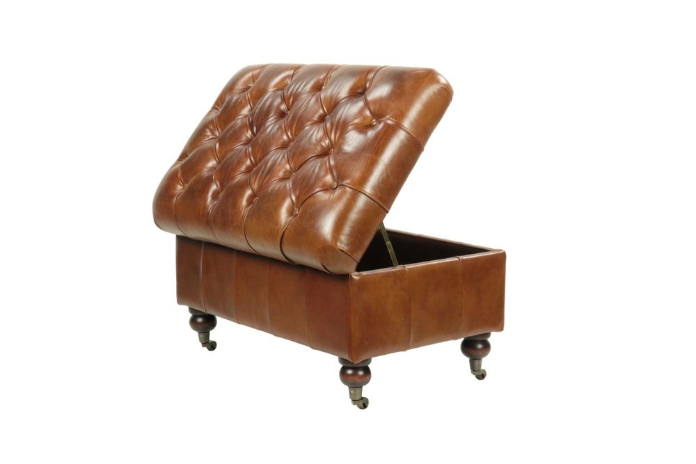 Armchairs - Ottoman Chest in Chesterfield Style, practical and elegant - JP2B DECORATION