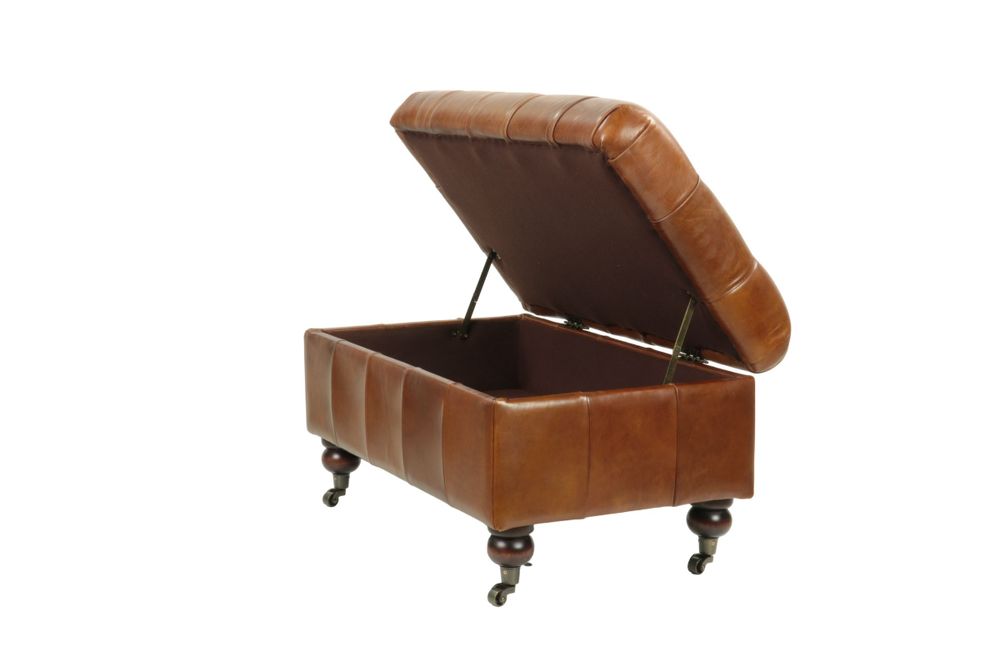 Armchairs - Ottoman Chest in Chesterfield Style, practical and elegant - JP2B DECORATION