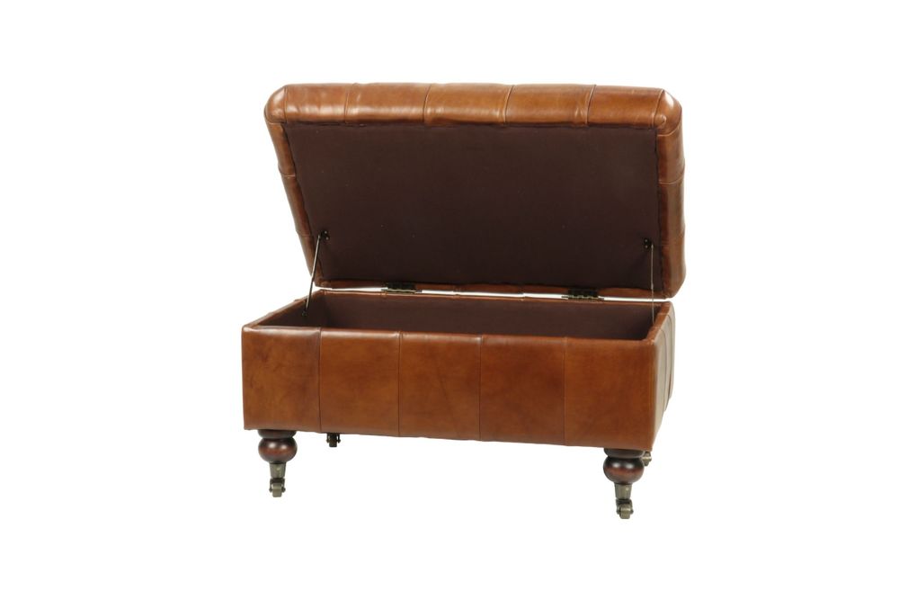 Armchairs - Ottoman Chest in Chesterfield Style, practical and elegant - JP2B DECORATION