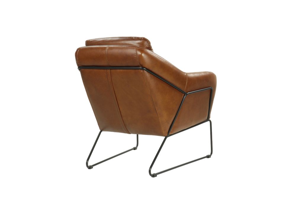 Armchairs - Majestic Armchair in Havana leather, elegant and durable - JP2B DECORATION