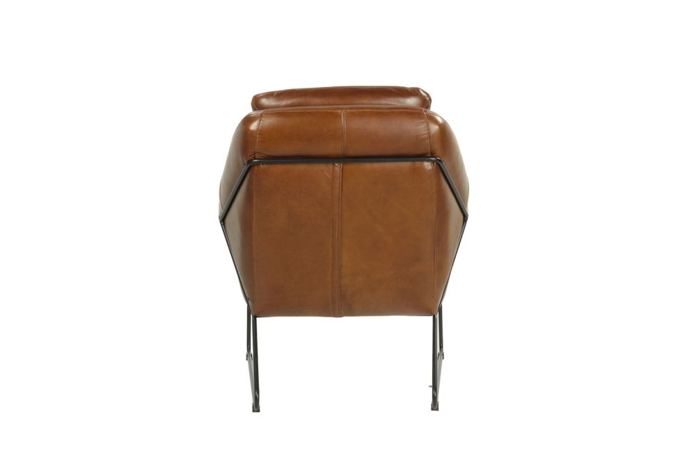 Armchairs - Majestic Armchair in Havana leather, elegant and durable - JP2B DECORATION