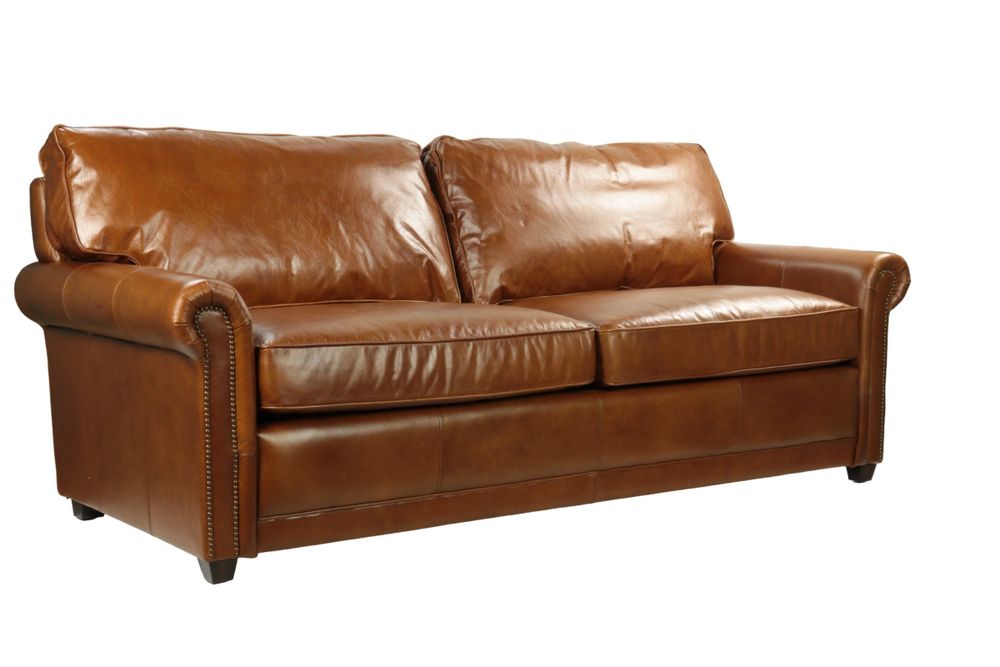 Armchairs - Oregon Sofa Bed in Havana leather, convertible and elegant - JP2B DECORATION