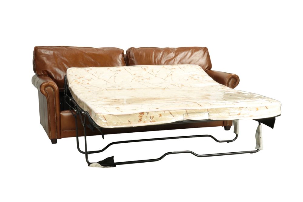 Armchairs - Oregon Sofa Bed in Havana leather, convertible and elegant - JP2B DECORATION