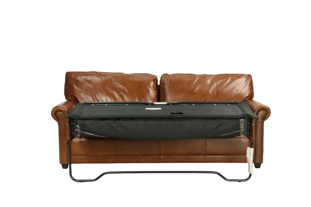 Armchairs - Oregon Sofa Bed in Havana leather, convertible and elegant - JP2B DECORATION