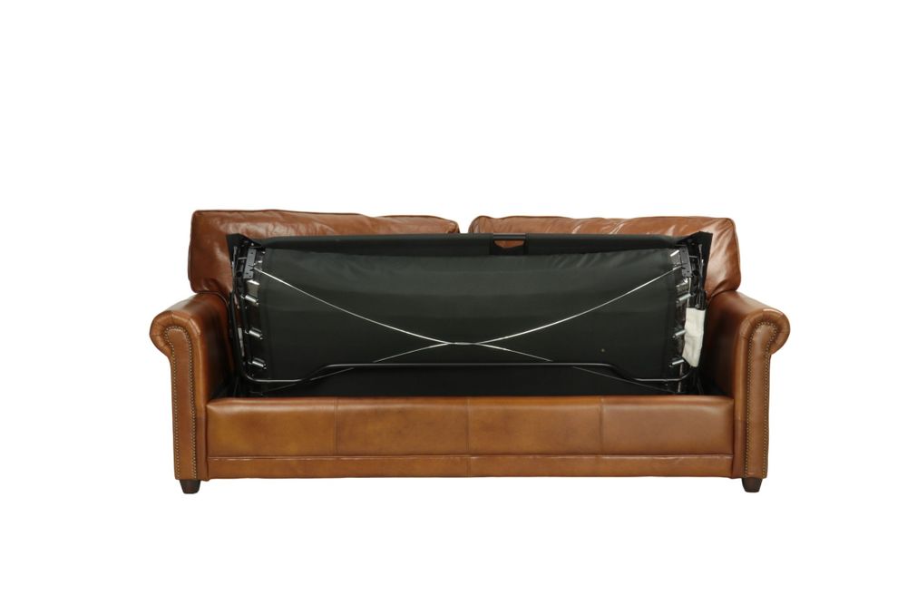 Armchairs - Oregon Sofa Bed in Havana leather, convertible and elegant - JP2B DECORATION