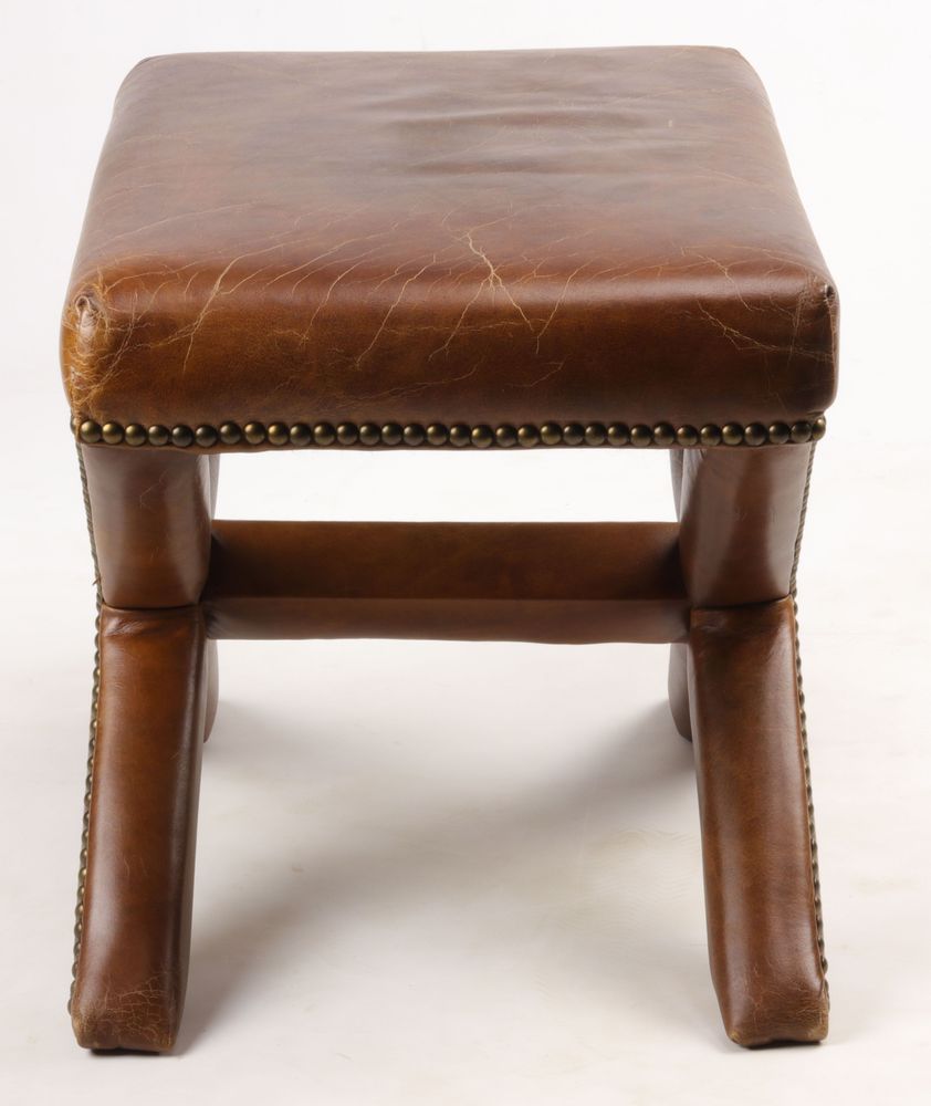 Stools - X Leather Stool - Elegance and Comfort for Your Interior - JP2B DECORATION