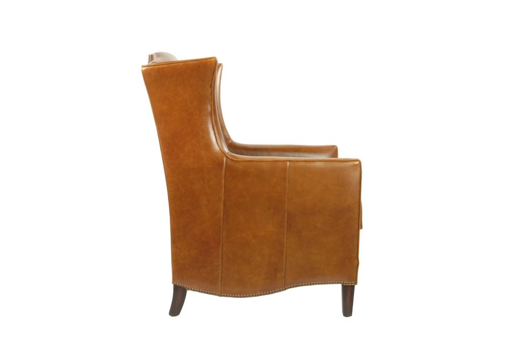 Fauteuils - Fauteuil Palmiers cuir Havana, design élégant et confortable - JP2B DECORATION