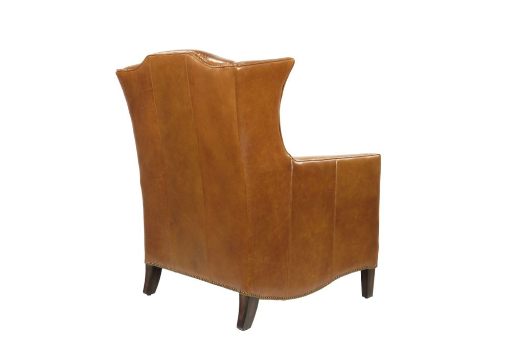 Fauteuils - Fauteuil Palmiers cuir Havana, design élégant et confortable - JP2B DECORATION