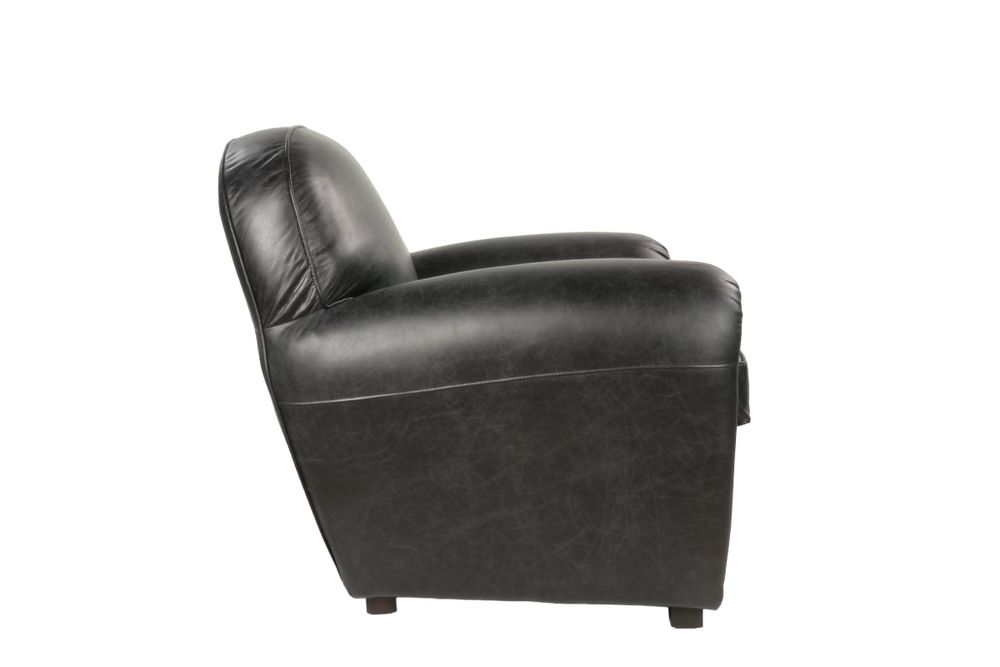 Fauteuils - Fauteuil Club Black cuir vieilli, style classique, confort exceptionnel - JP2B DECORATION