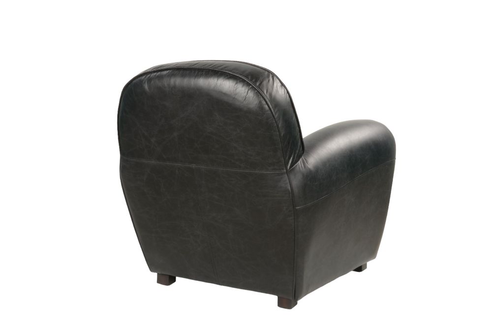 Fauteuils - Fauteuil Club Black cuir vieilli, style classique, confort exceptionnel - JP2B DECORATION