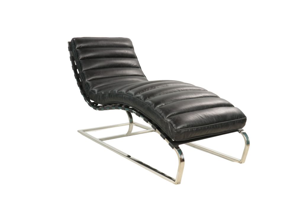 Armchairs - New York Black Chaise Longue, modern design, elegant comfort - JP2B DECORATION