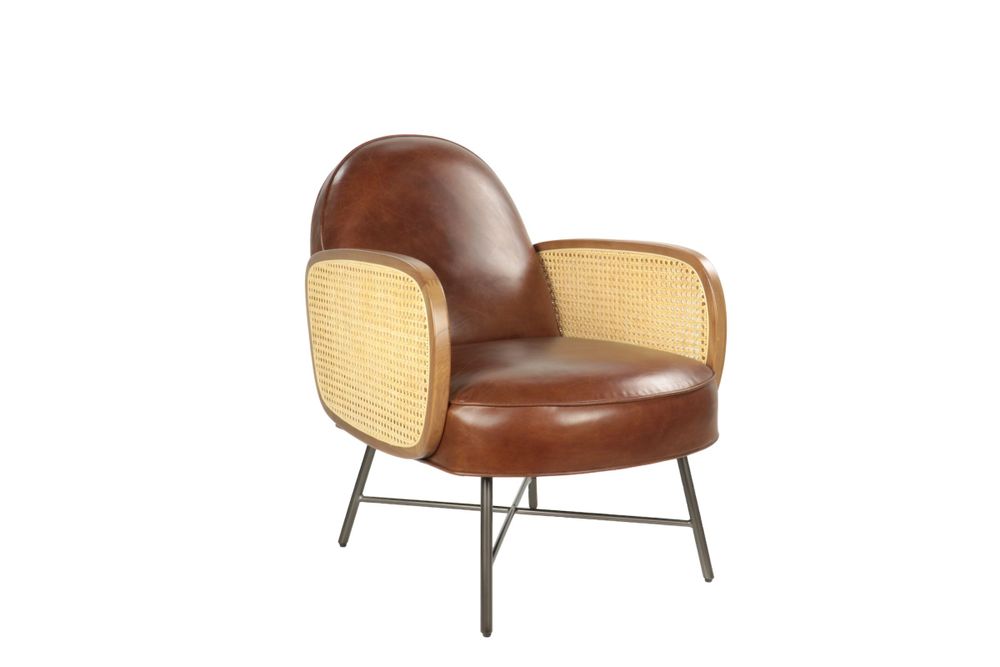 Fauteuils - Fauteuil en cuir et métal, design moderne, assise confortable - JP2B DECORATION