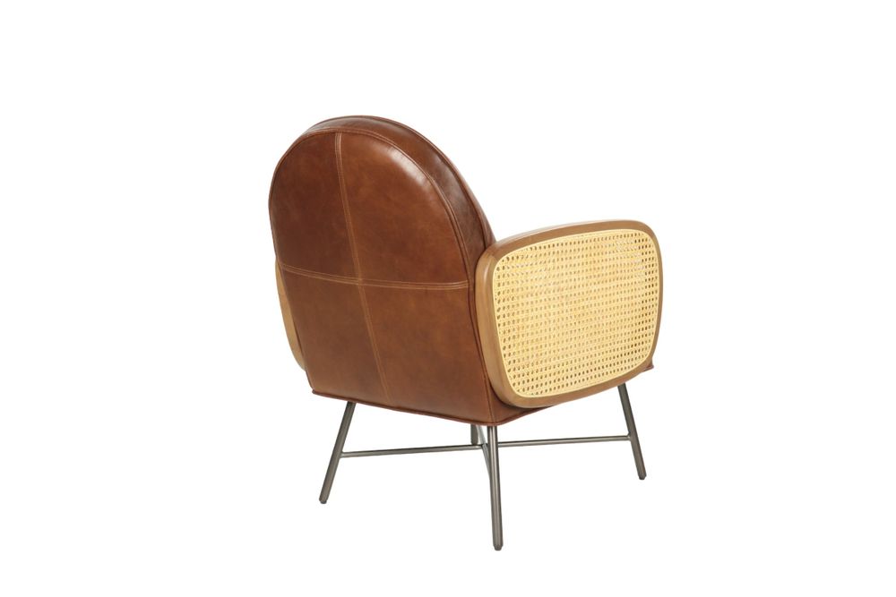 Fauteuils - Fauteuil en cuir et métal, design moderne, assise confortable - JP2B DECORATION