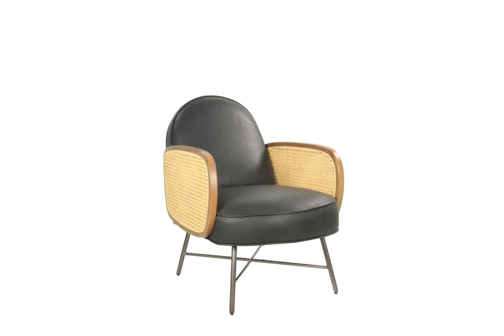 Fauteuils - Fauteuil en cuir et métal, design moderne, assise confortable - JP2B DECORATION