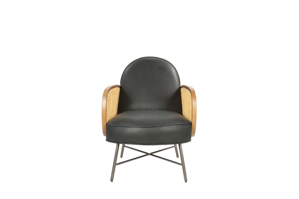 Fauteuils - Fauteuil en cuir et métal, design moderne, assise confortable - JP2B DECORATION