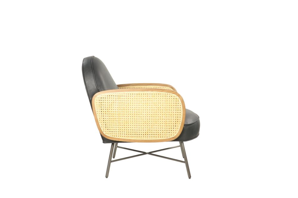 Fauteuils - Fauteuil en cuir et métal, design moderne, assise confortable - JP2B DECORATION