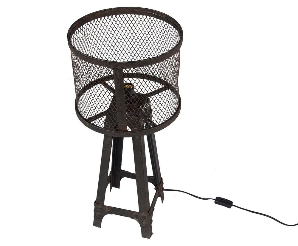Plafonniers - Lampe industrielle moyenne, métal noir martelé, 70 cm - JP2B DECORATION