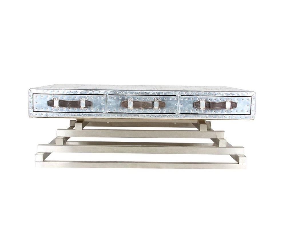 Tables basses - Table basse Aero "50" en aluminium avec 6 tiroirs - JP2B Décoration - JP2B DECORATION