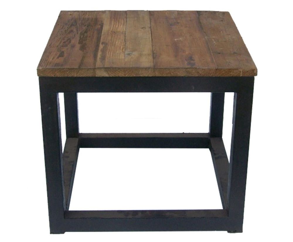 Other tables - Side table, wood and metal, rustic and industrial design - JP2B DECORATION