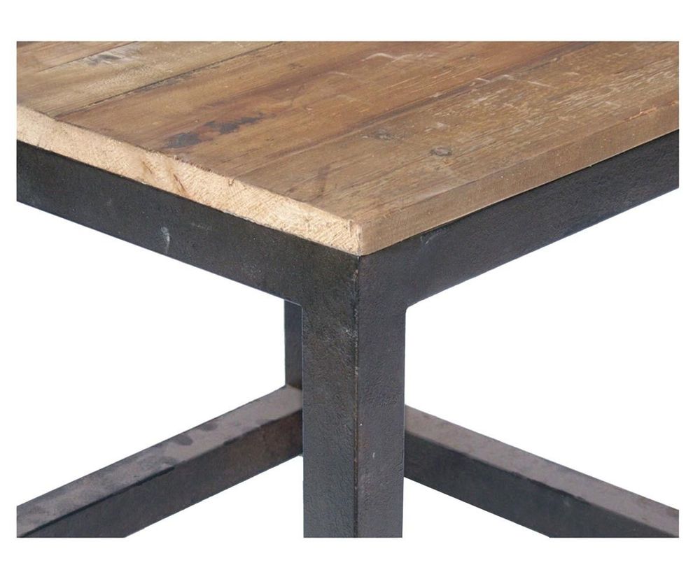 Other tables - Side table, wood and metal, rustic and industrial design - JP2B DECORATION