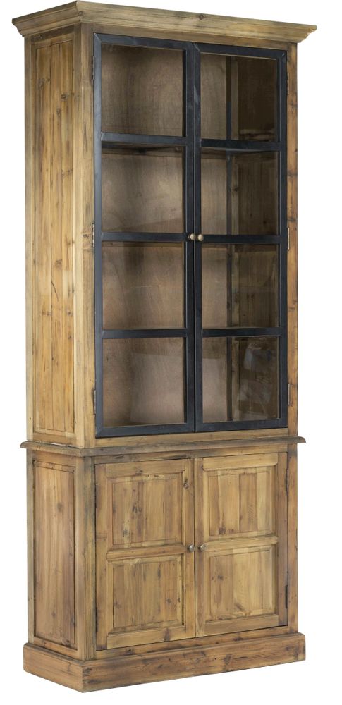 Bibliothèques - Buffet en bois et métal, 4 portes, design industriel, 230 cm - JP2B DECORATION