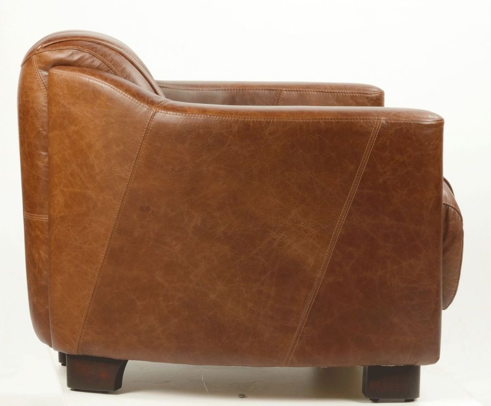 Armchairs - The Prestigious Armchair in Vintage Leather - Comfort and Retro Style - JP2B DECORATION
